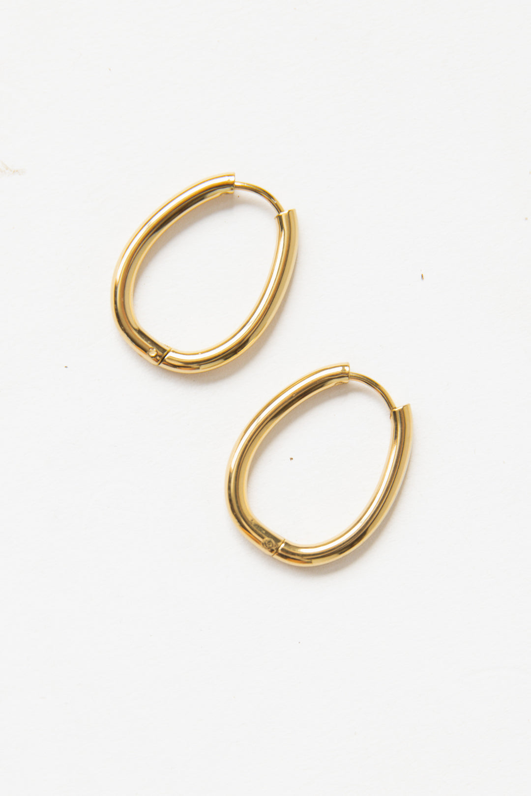 18k Plated Gold Egg Shape Hoop Earrings - Final Sale