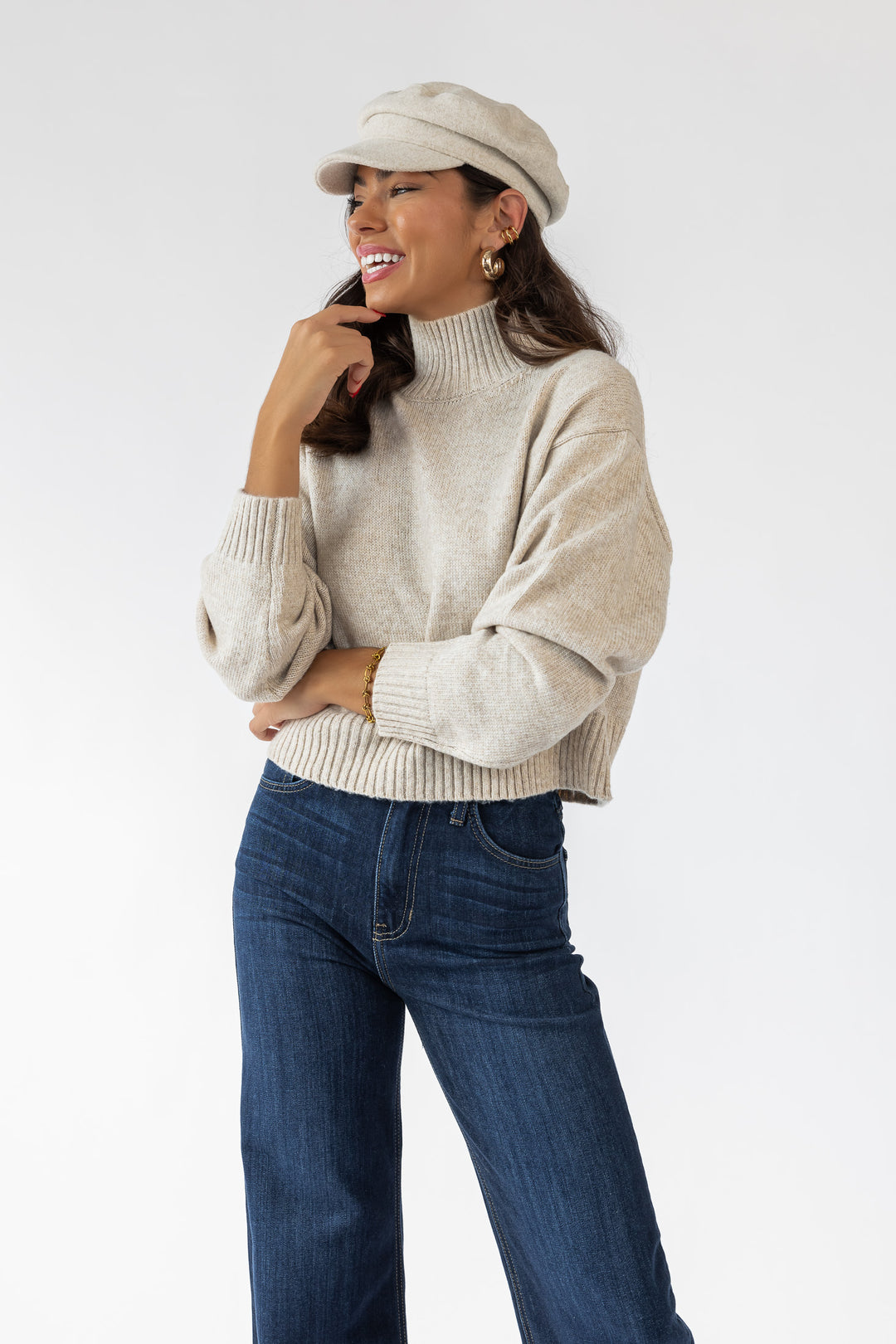 ASTR The Label Fiala Oatmeal Sweater