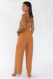 Alexa Tan Tie Waist Jumpsuit - Final Sale