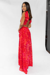 Athena Red Cutout Maxi Dress - Final Sale