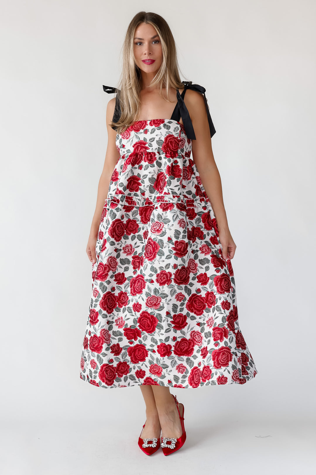 Berklyn Roses Jacquard Midi Dress