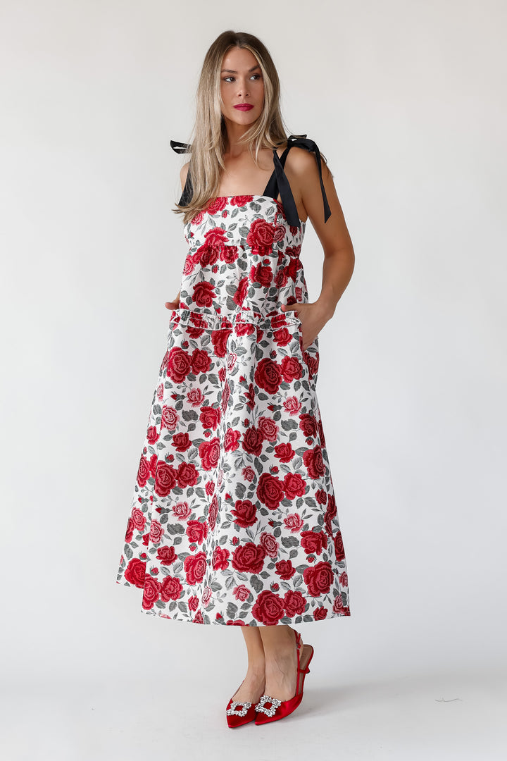 Berklyn Roses Jacquard Midi Dress