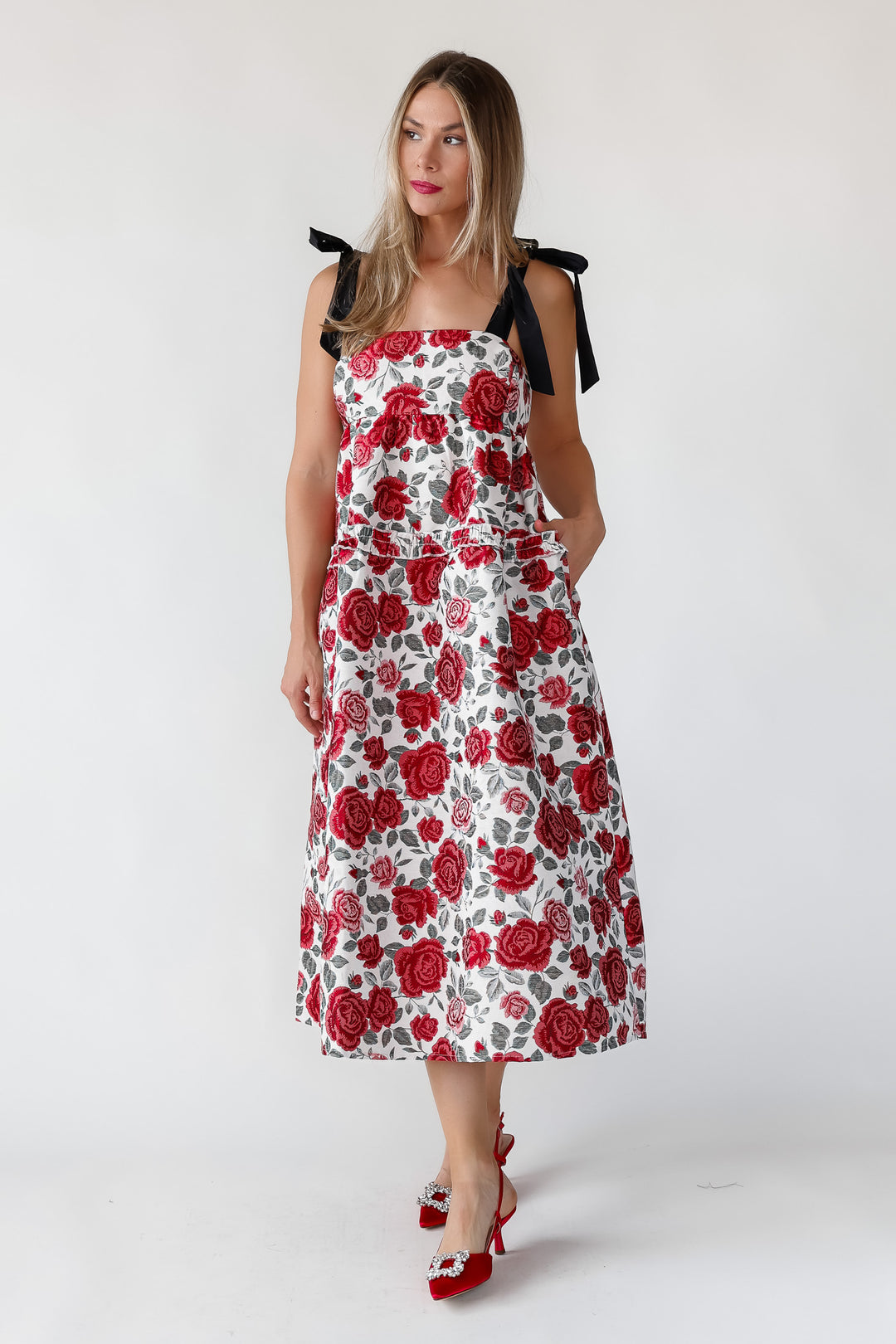 Berklyn Roses Jacquard Midi Dress