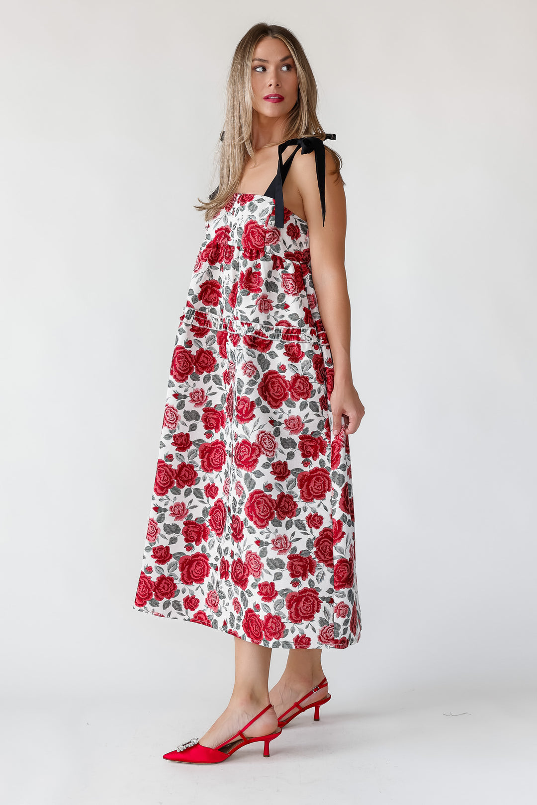 Berklyn Roses Jacquard Midi Dress