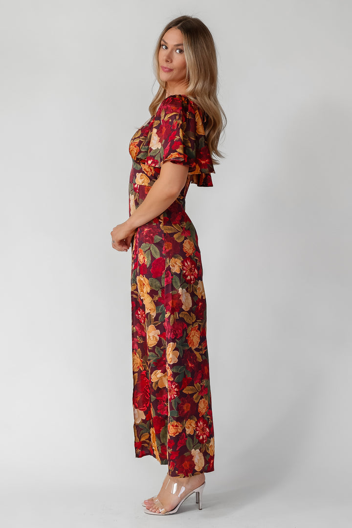 Birdie Burgundy Floral Maxi Dress