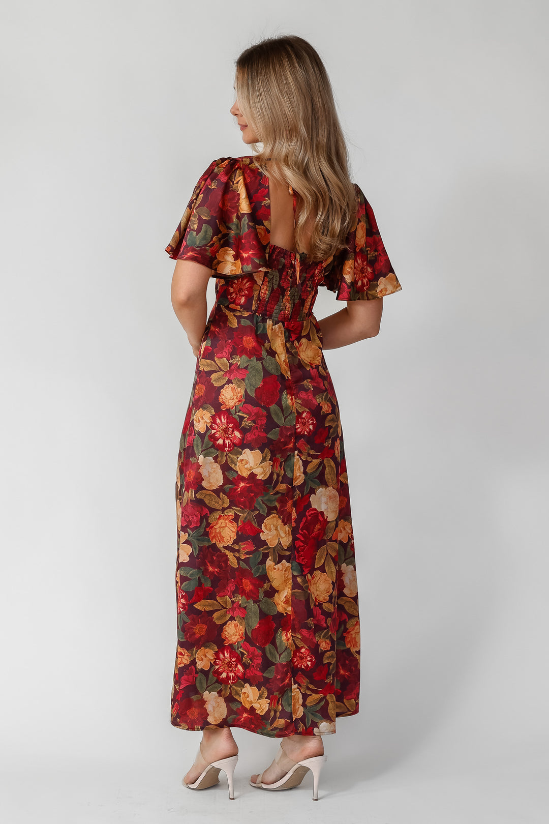 Birdie Burgundy Floral Maxi Dress