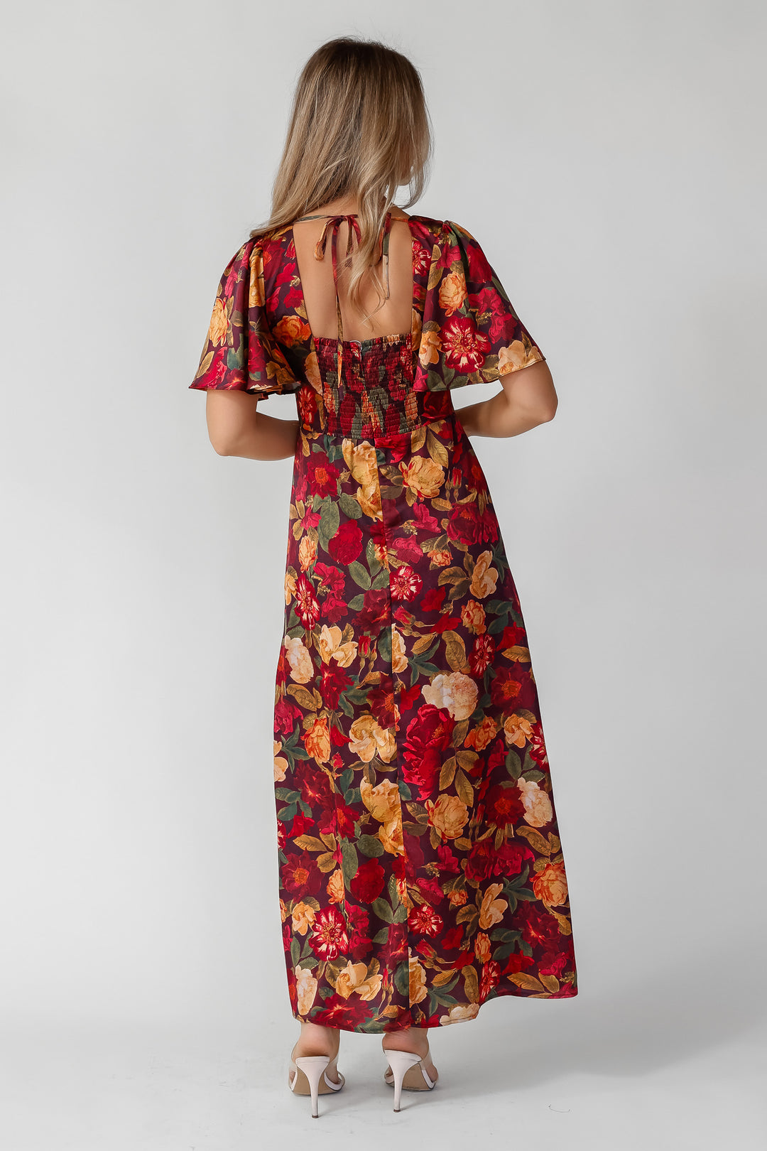 Birdie Burgundy Floral Maxi Dress