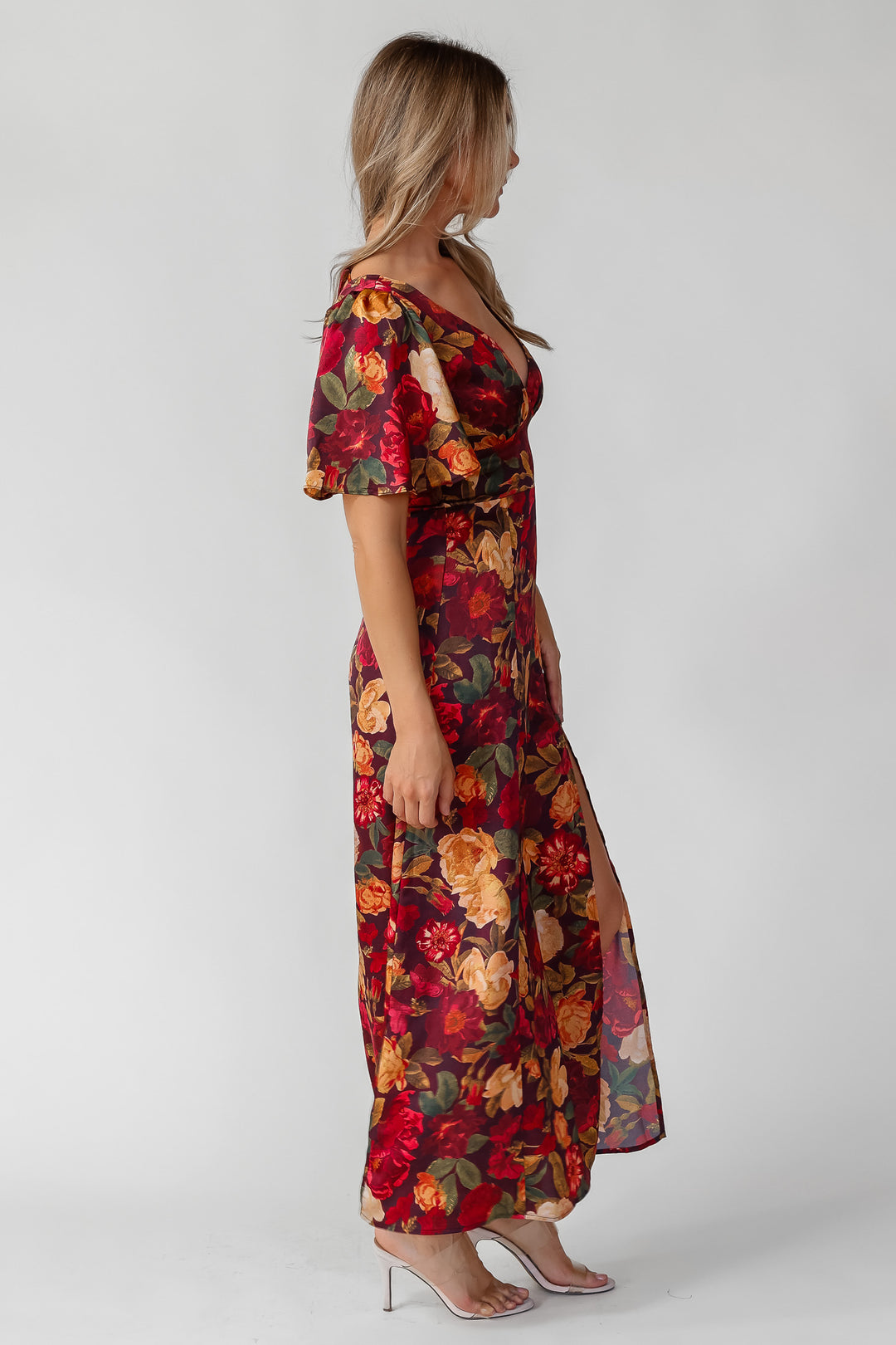 Birdie Burgundy Floral Maxi Dress - Final Sale