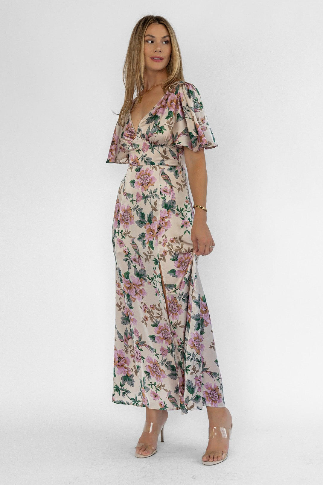 Birdie Pink Floral Maxi Dress