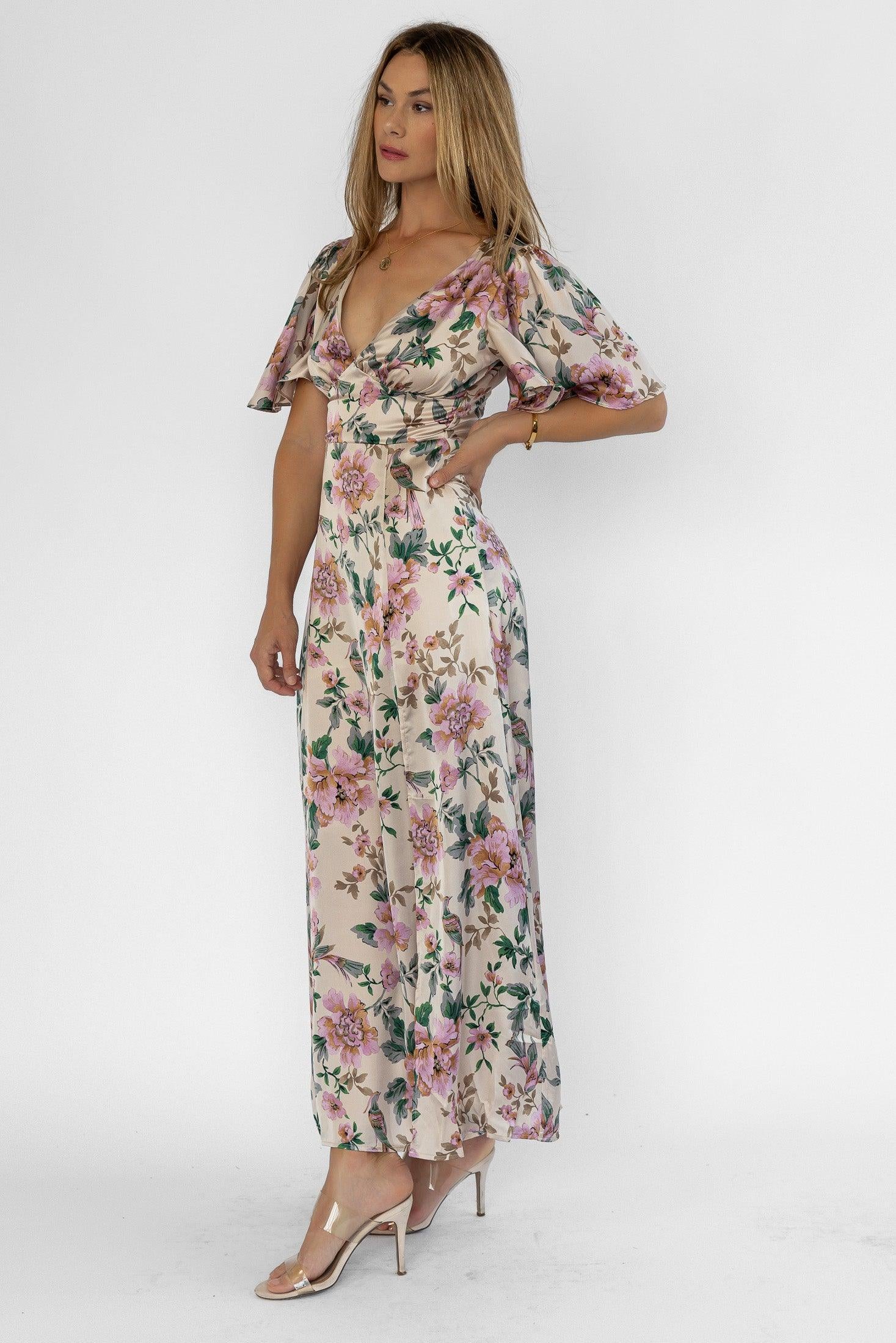 Birdie Pink Floral Maxi Dress