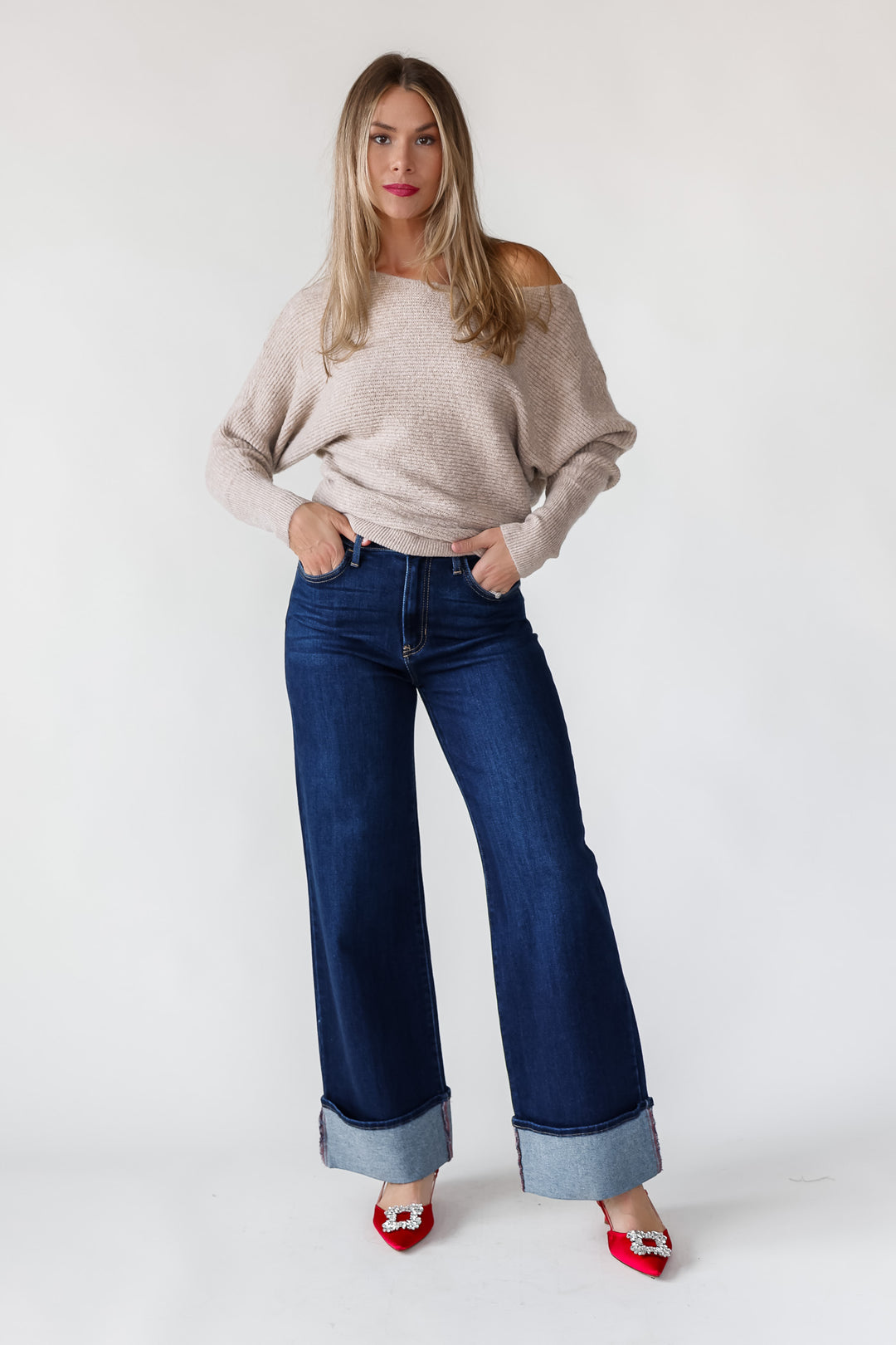 Brandie Oatmeal Rib Knit Sweater - Final Sale