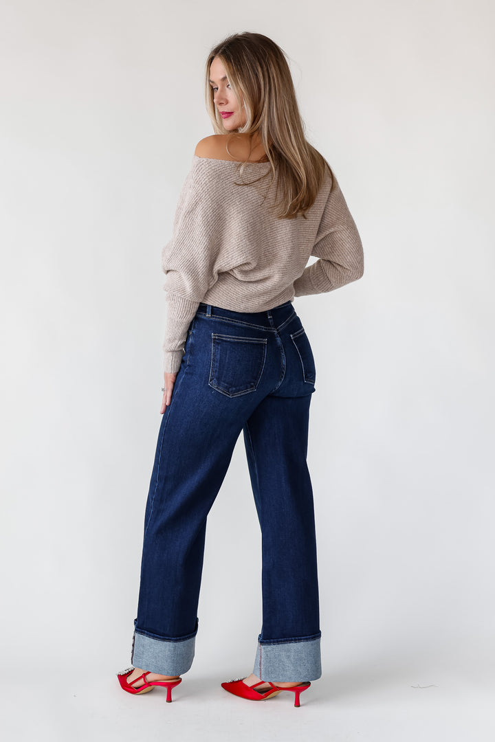 Brandie Oatmeal Rib Knit Sweater - Final Sale