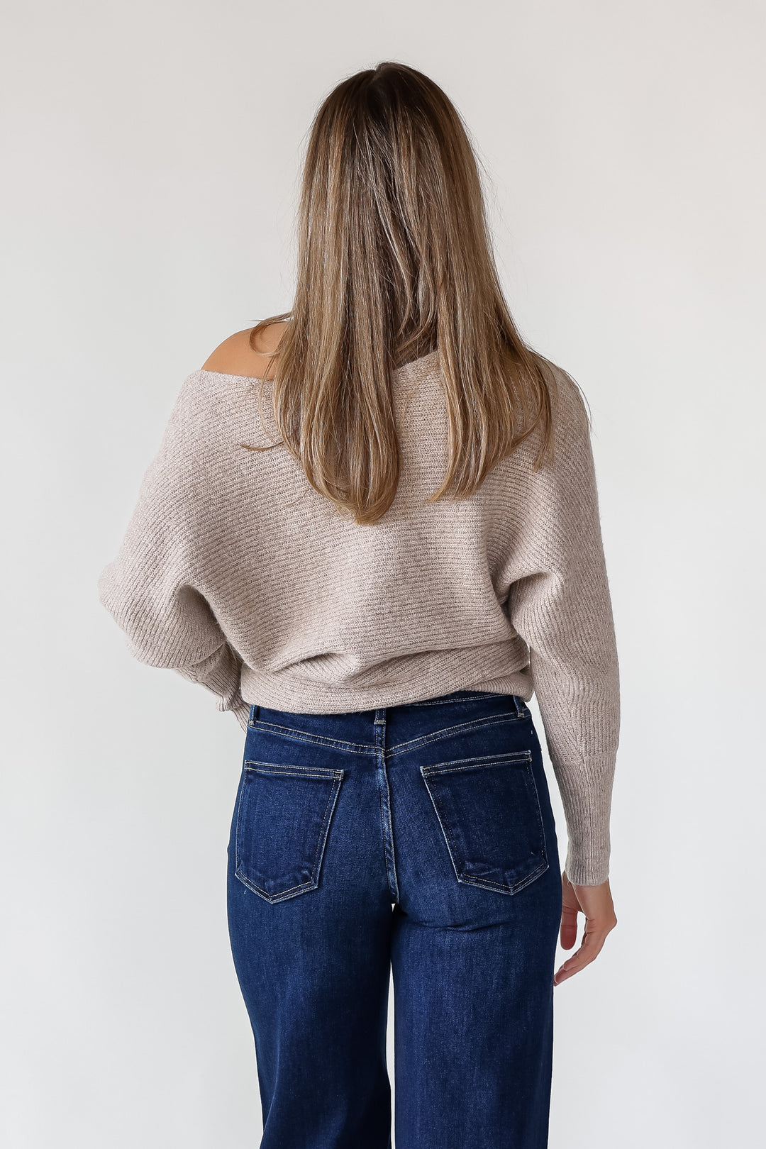 Brandie Oatmeal Rib Knit Sweater - Final Sale