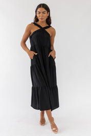 Brenna Black Halter Maxi Dress