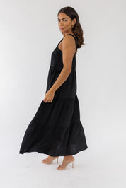 Brenna Black Halter Maxi Dress