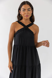 Brenna Black Halter Maxi Dress