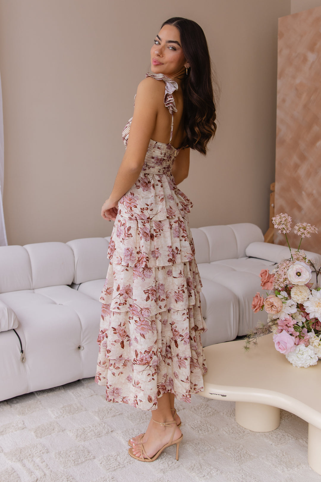 Bria Mauve Floral Print Dress