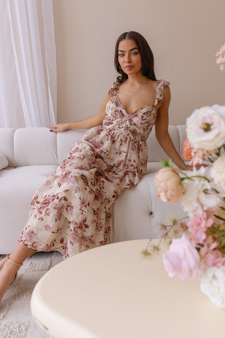 Bria Mauve Floral Print Dress