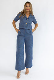 Calista Blue Tweed Set