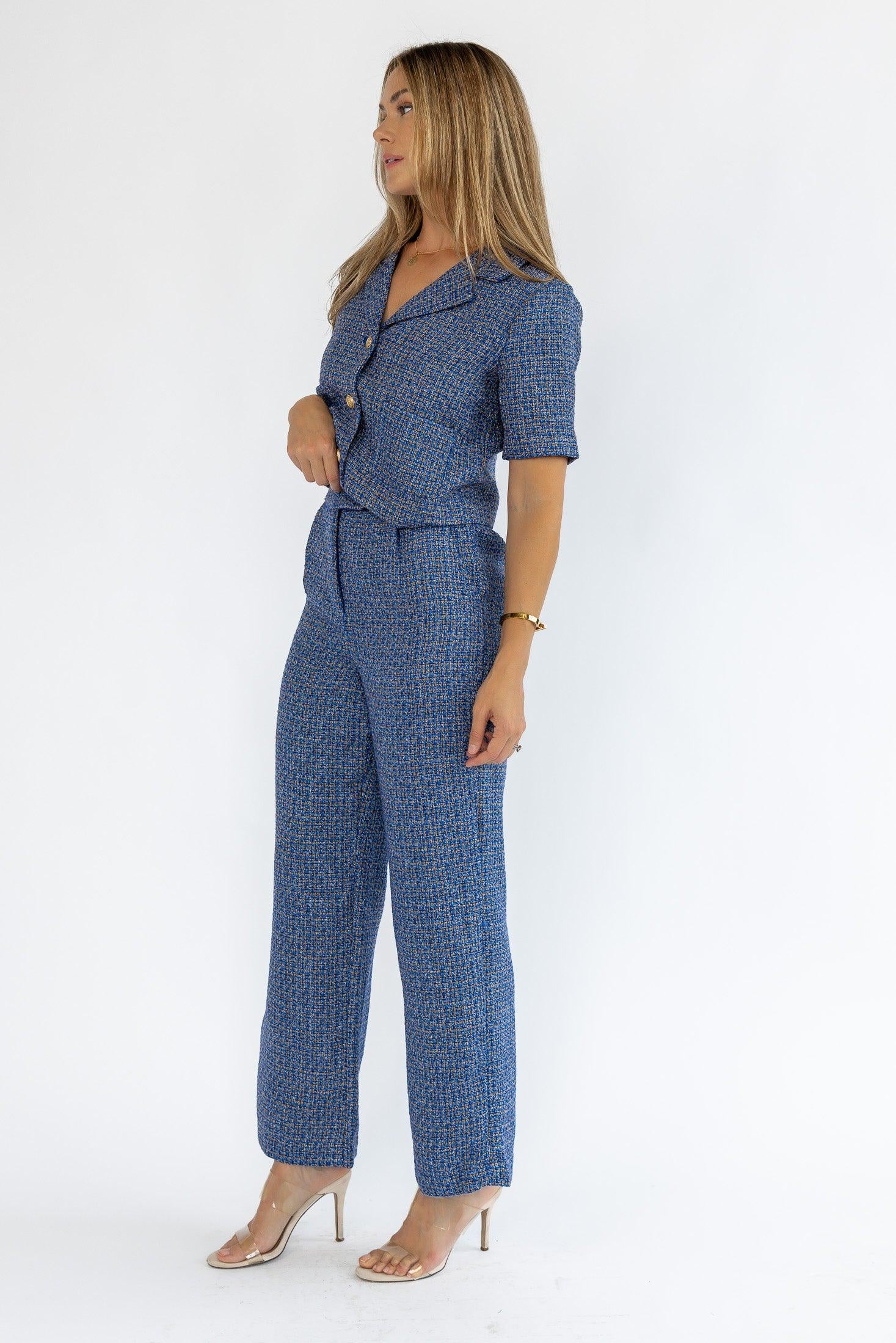 Calista Blue Tweed Set