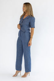 Calista Blue Tweed Set