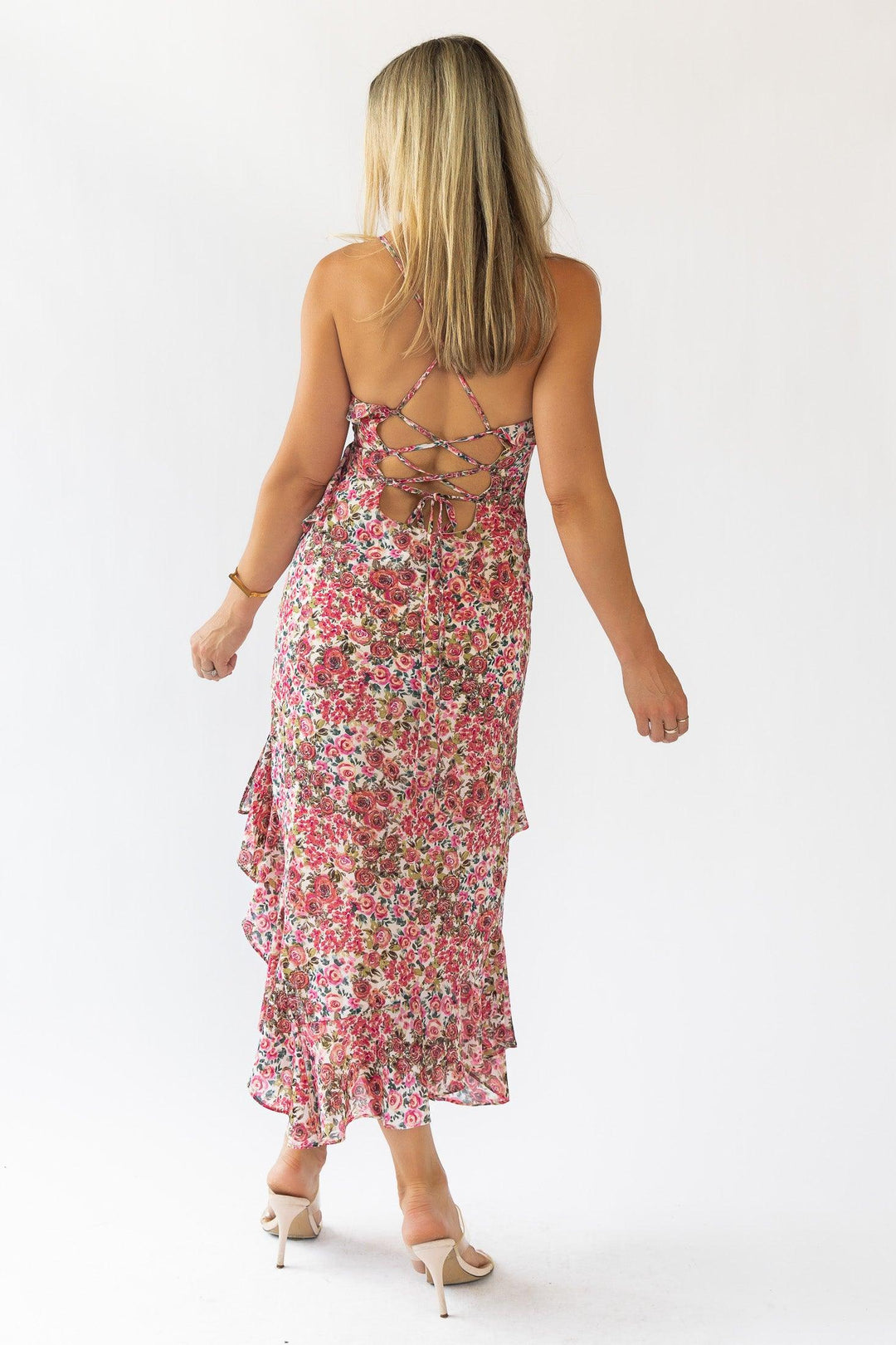 Camari Pink Floral Midi Dress