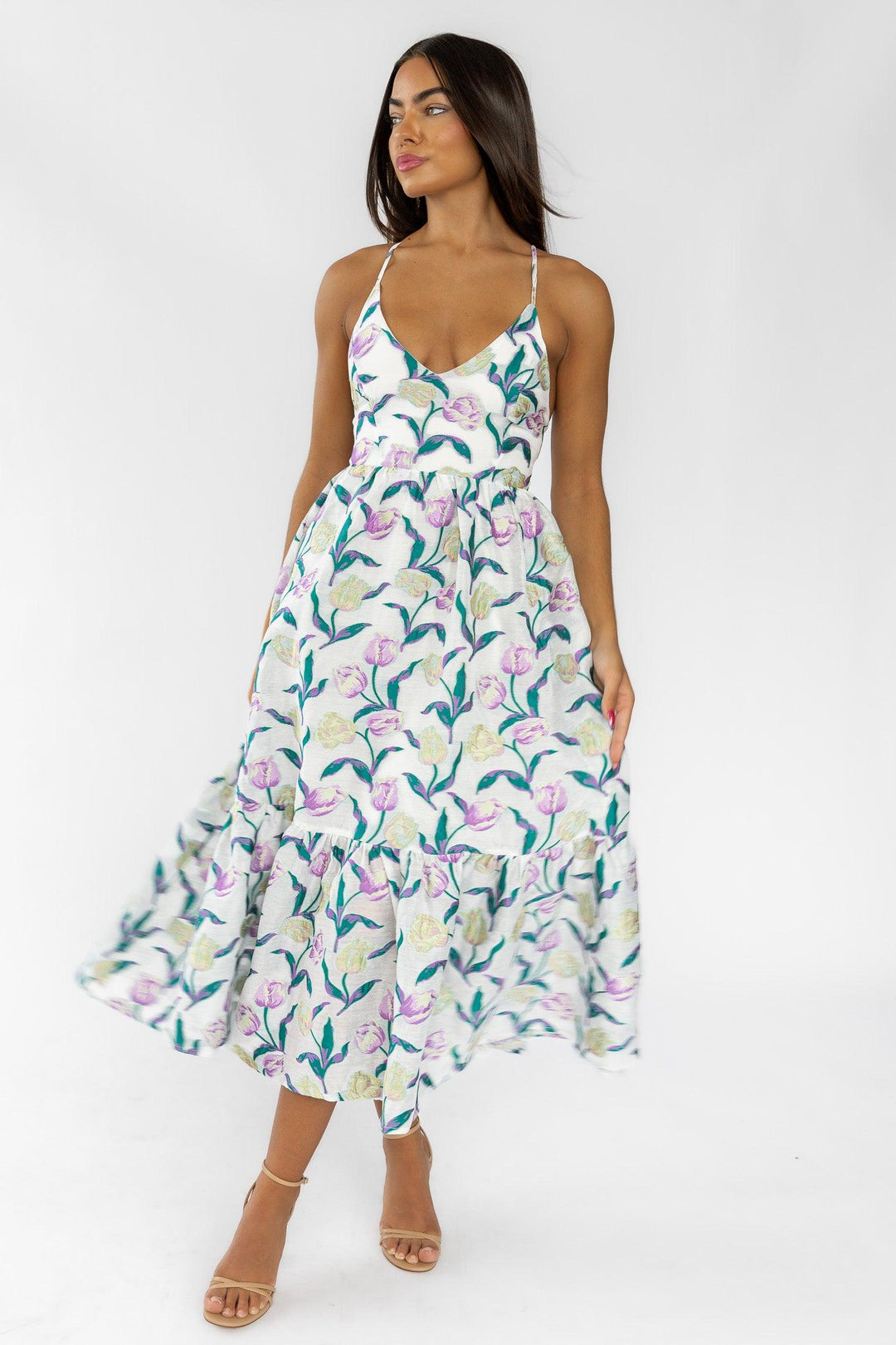 Claremont Floral Jacquard Midi Dress - Final Sale