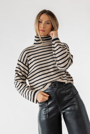 Deidra Mocha Striped Sweater