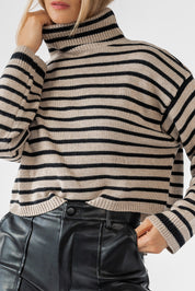 Deidra Mocha Striped Sweater