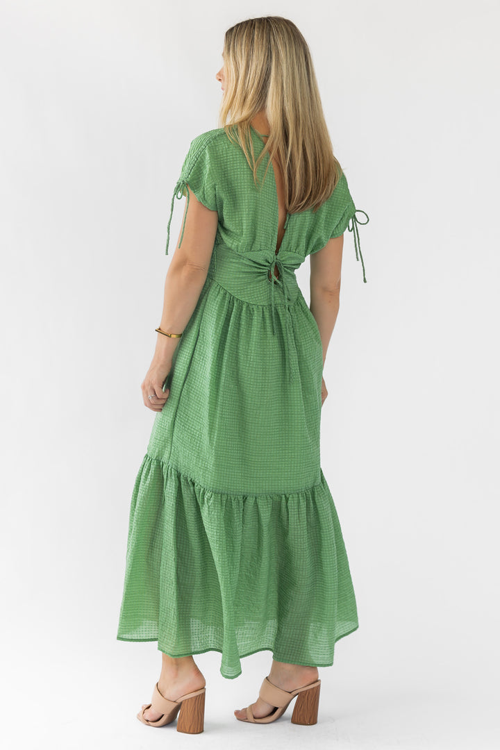 Delia Green Textured Maxi Dress