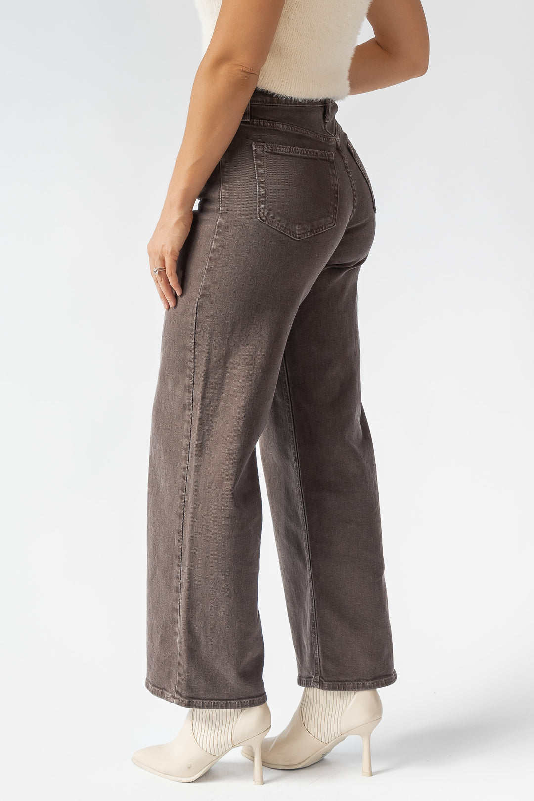 Eris Vintage Brown Wide Leg Denim - Final Sale