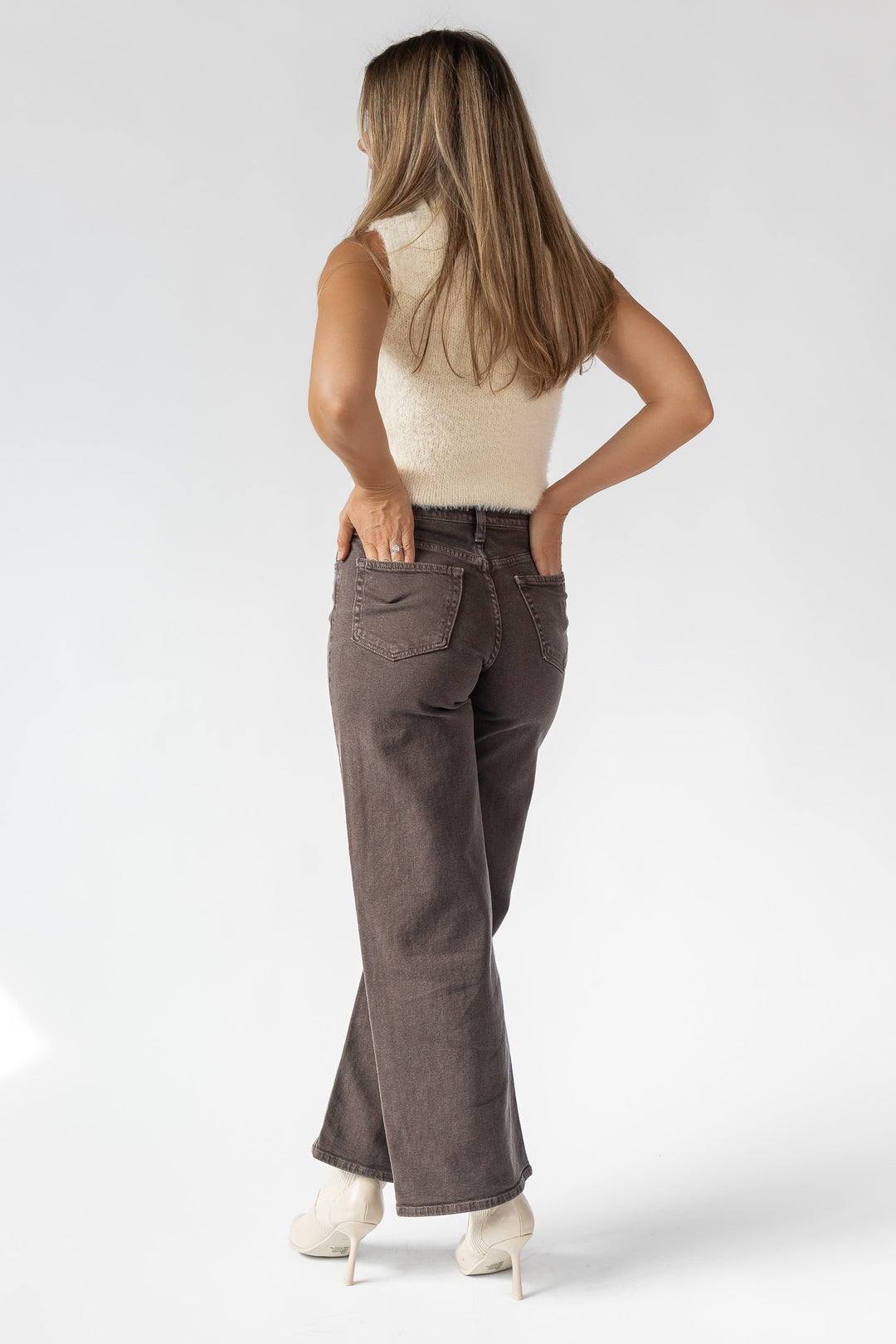 Eris Vintage Brown Wide Leg Denim - Final Sale