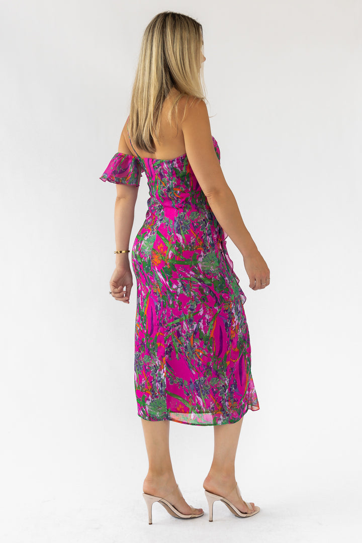 Eve Magenta One Shoulder Dress - Final Sale