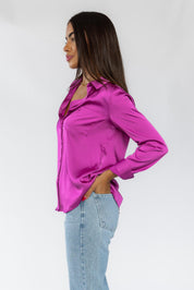 Finley Mulberry Satin Blouse