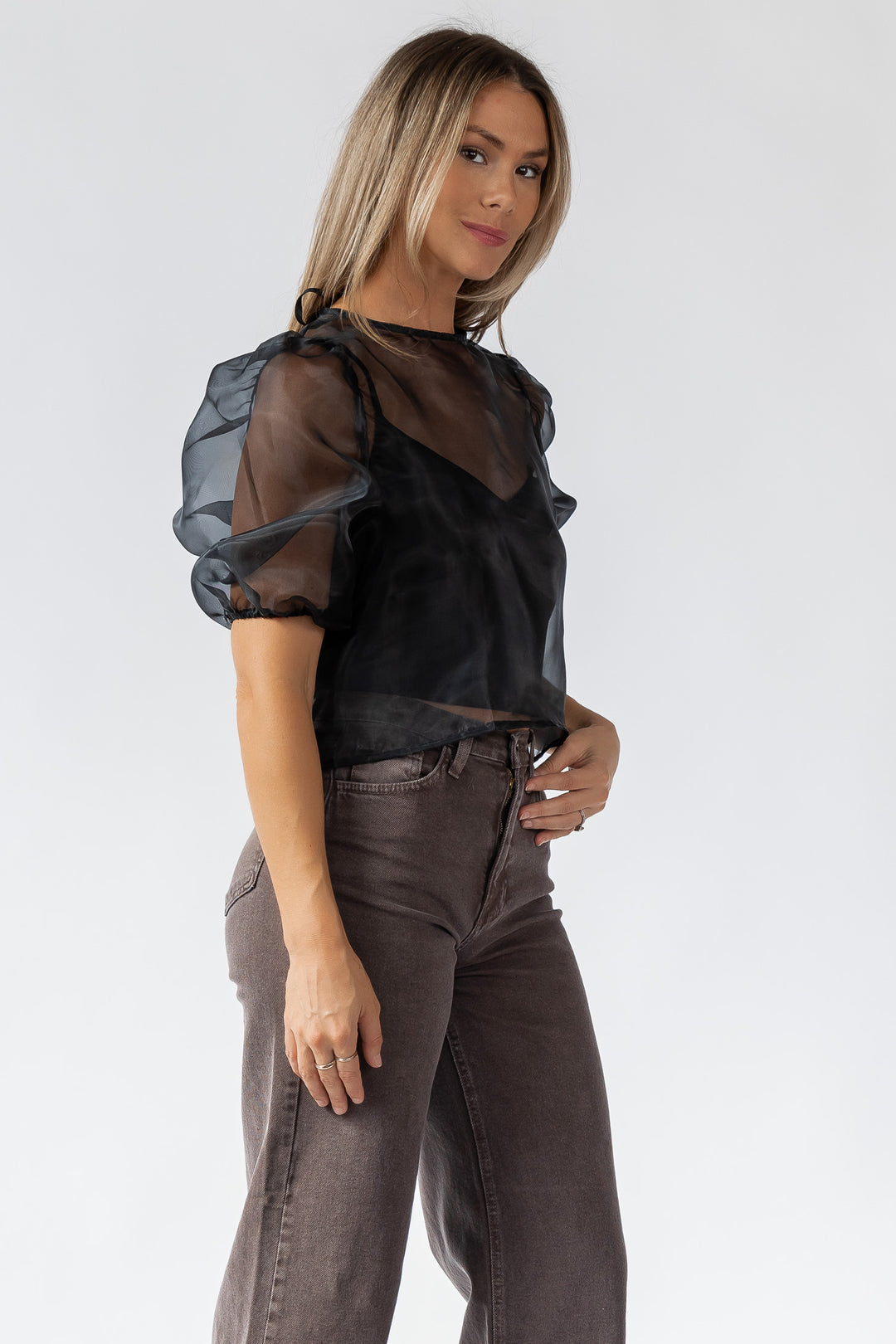 Fitz Black Sheer Blouse