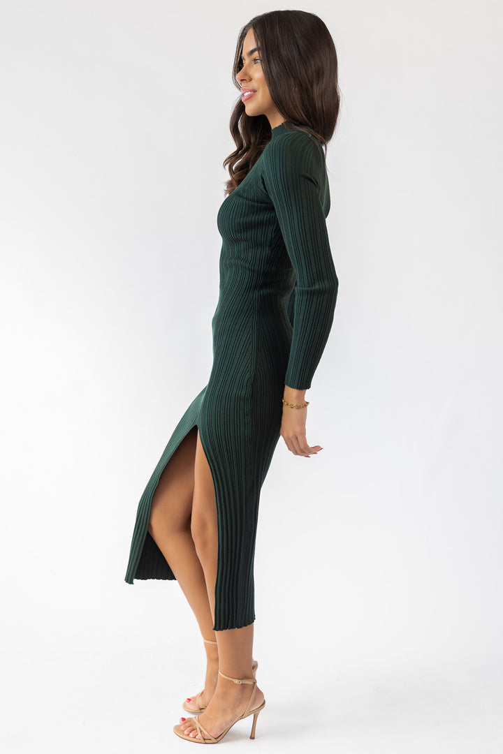 Flynn Green Knit Midi Dress