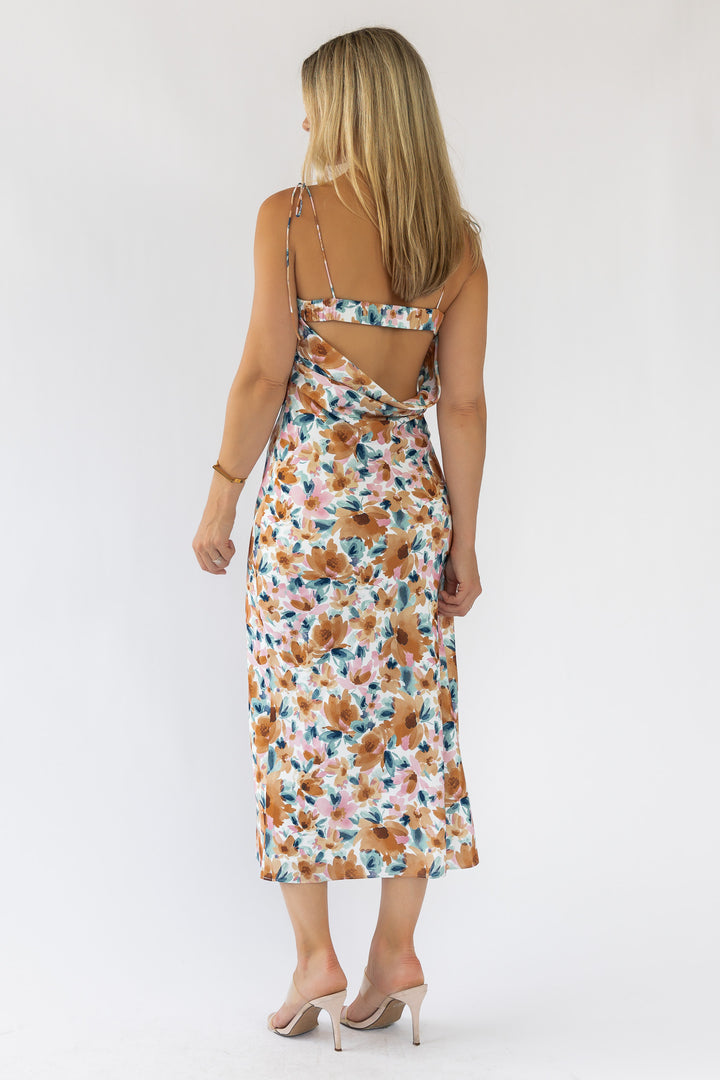 Gemma Floral Cami Cowl Back Dress