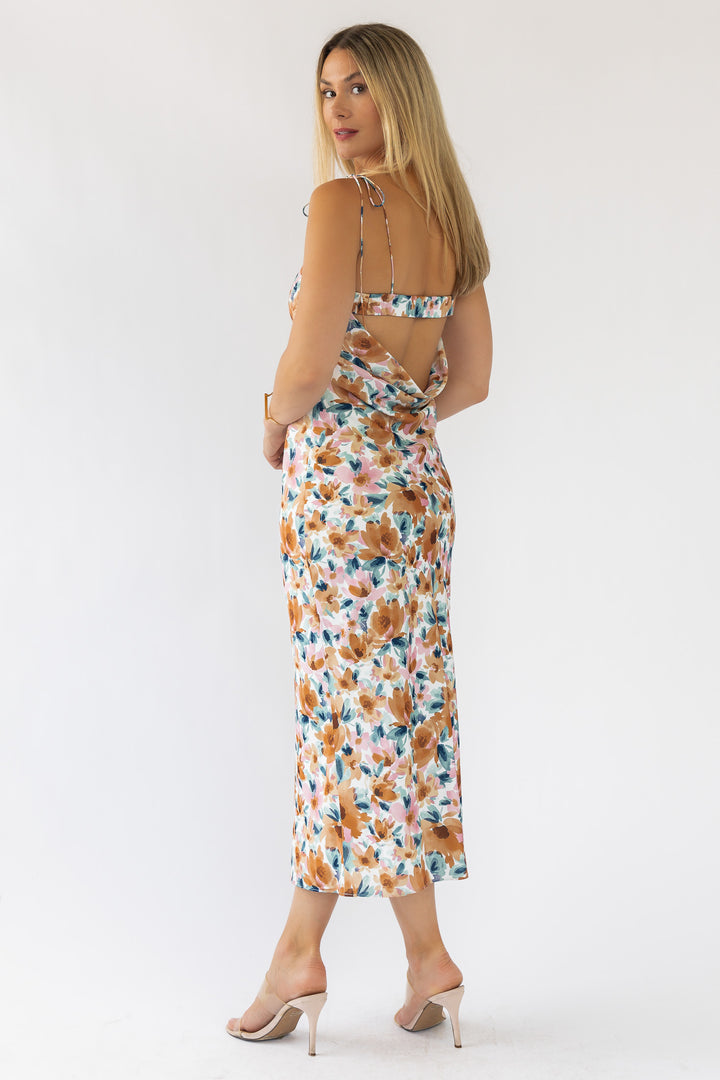 Gemma Floral Cami Cowl Back Dress