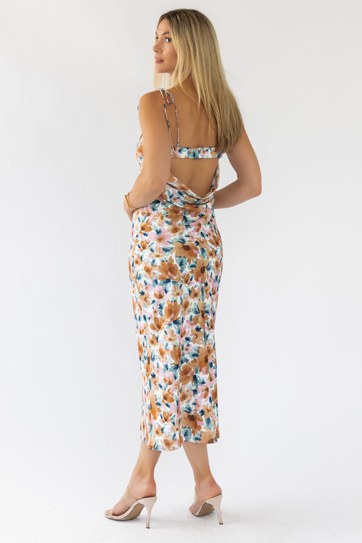 Gemma Floral Cami Cowl Back Dress