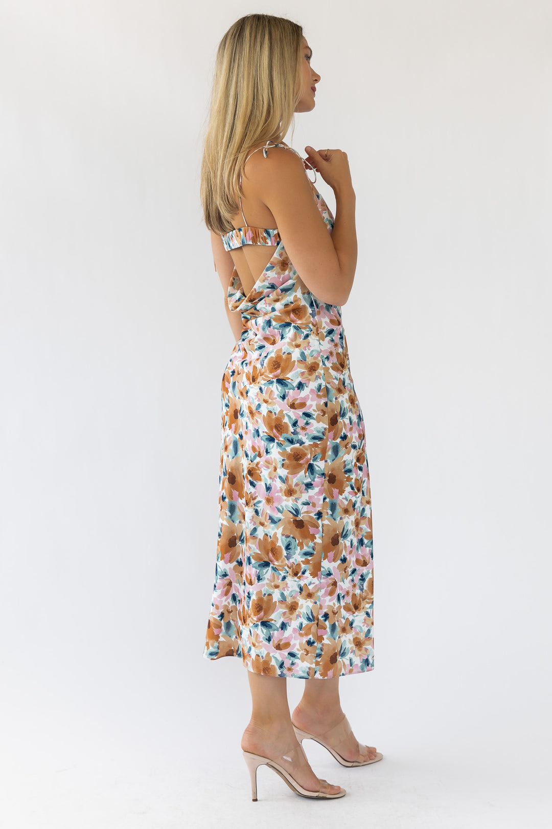 Gemma Floral Cami Cowl Back Dress