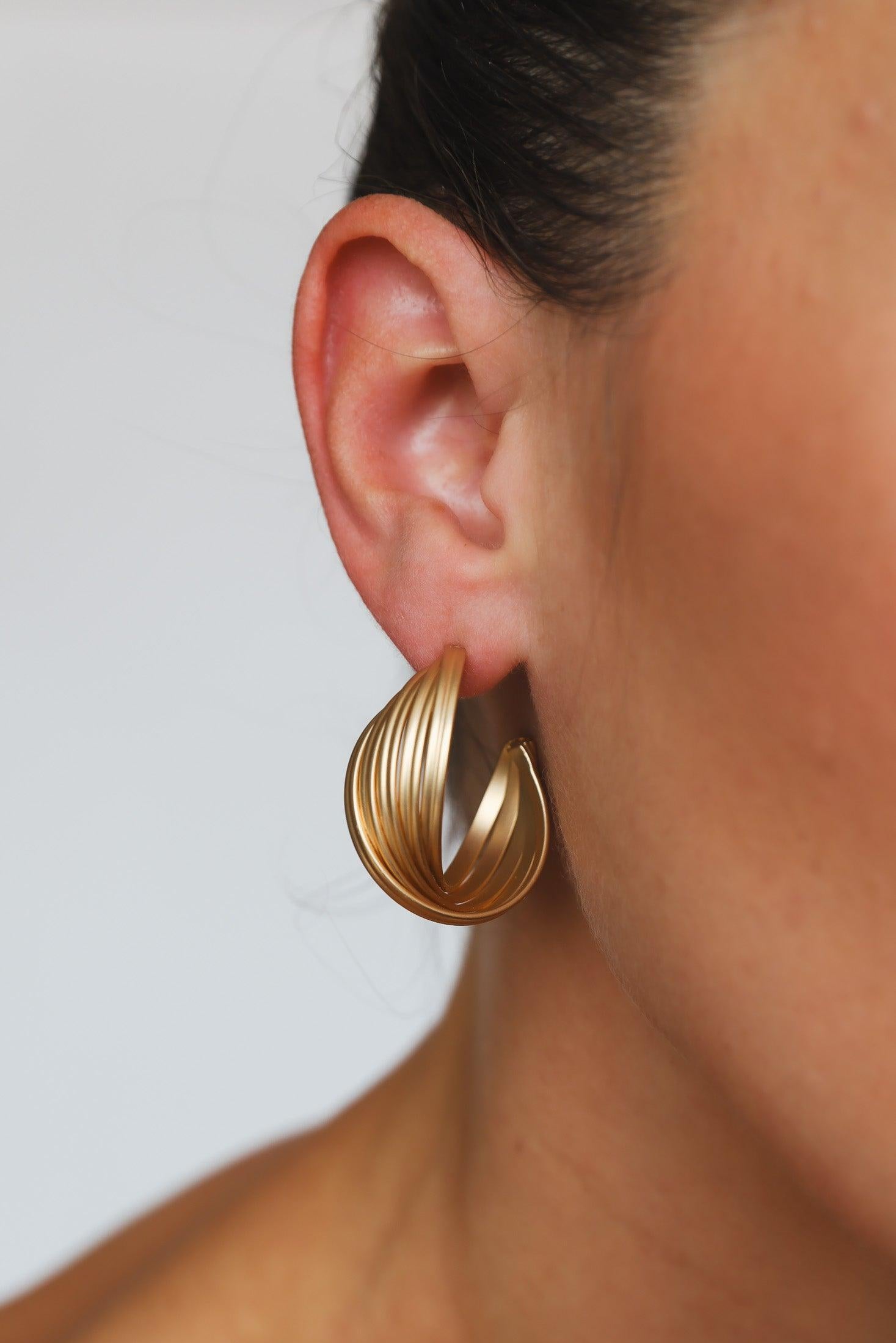 Gold Twisted Hoop Earrings - Final Sale