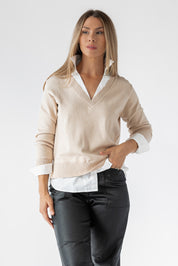 Gretchen Cream Layered Sweater