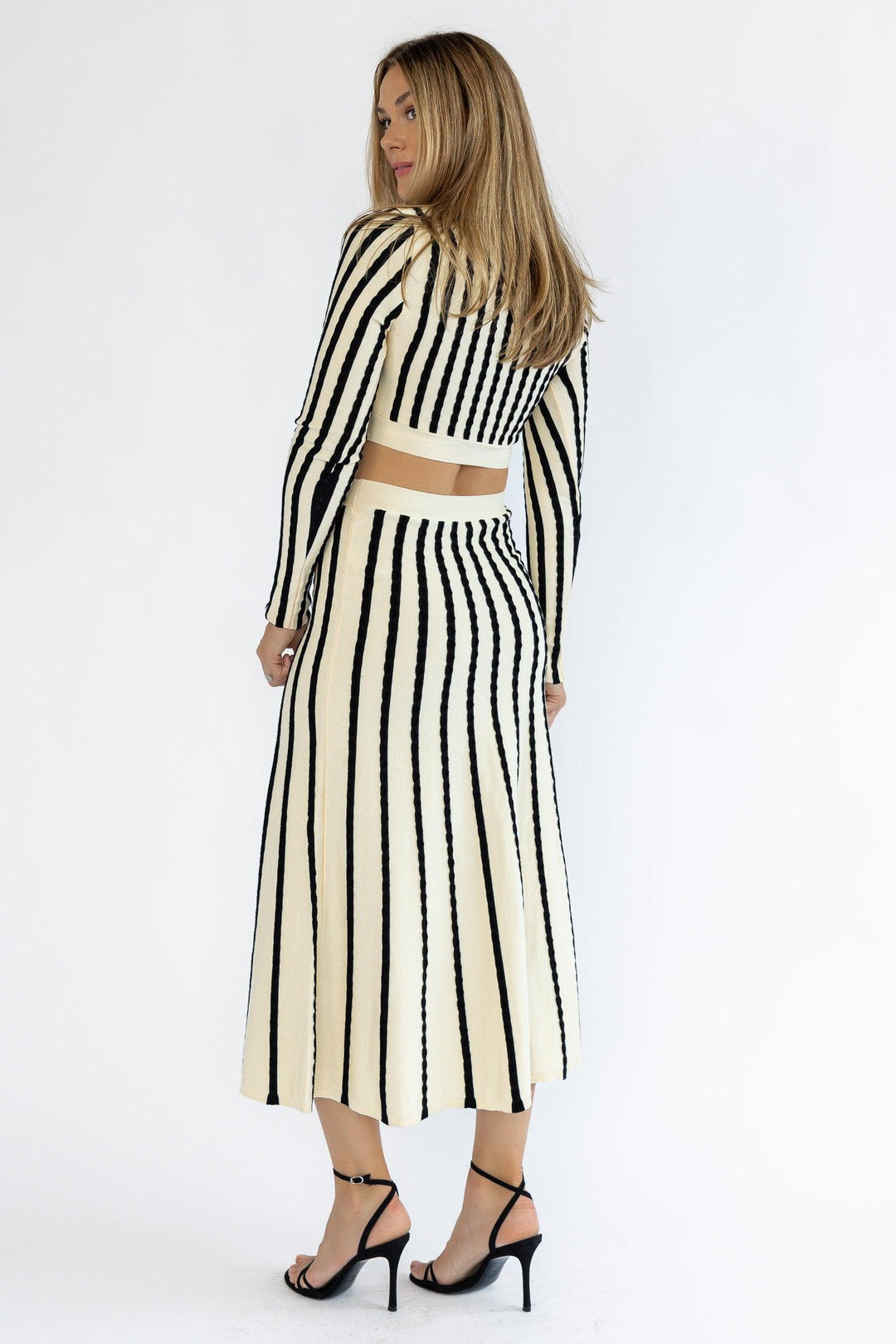 Harlyn Cut Out Striped Midi Dress