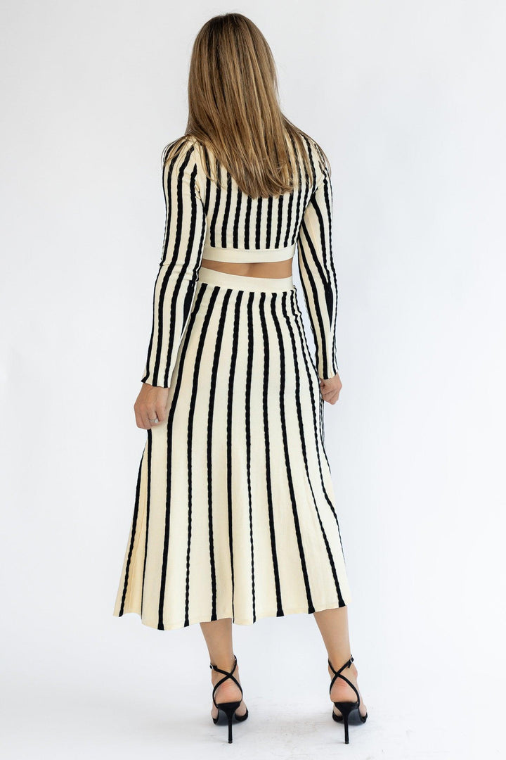 Harlyn Cut Out Striped Midi Dress