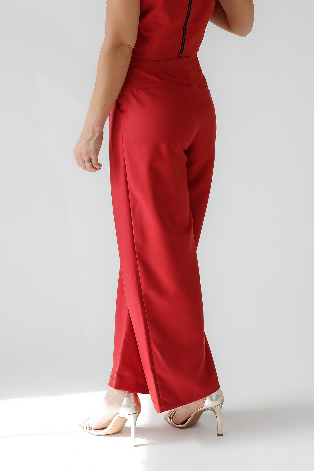 Hollis Garnet Pleated Wide Leg Trouser