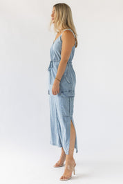 Huxley Blue Denim Midi Dress