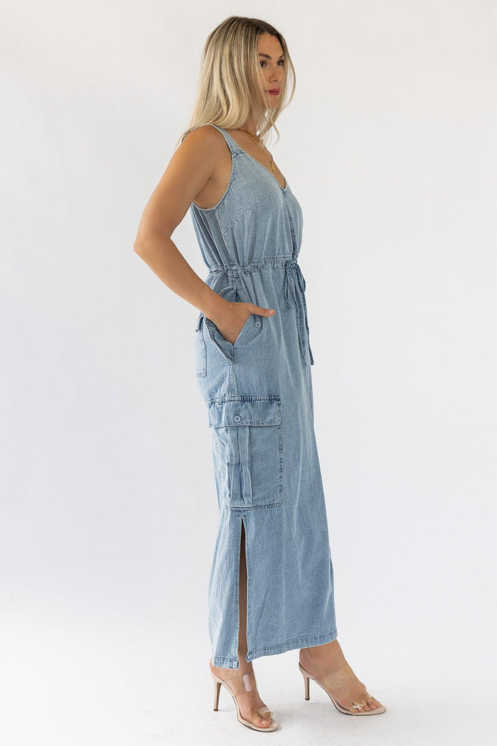 Huxley Blue Denim Midi Dress - Final Sale