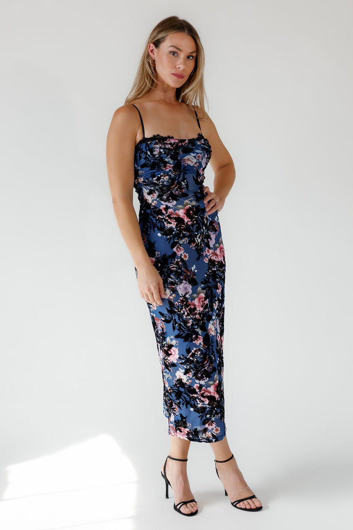 Inez Blue Floral Maxi Dress - Final Sale