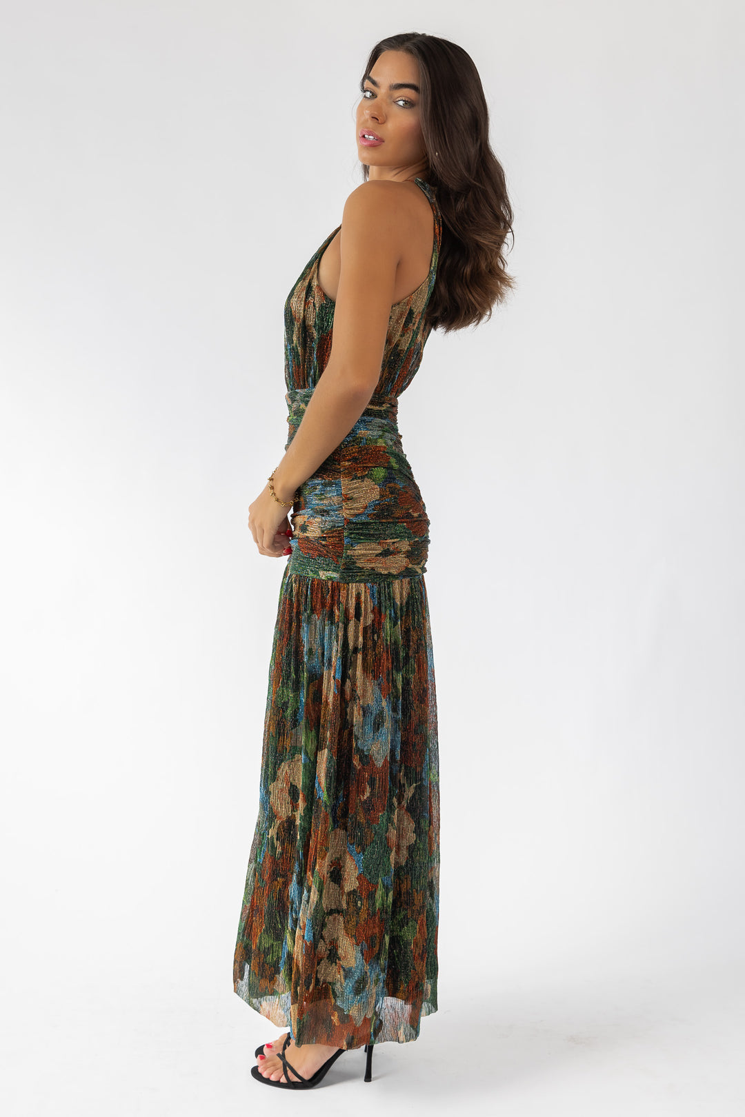 Isra Floral Ruched Maxi Dress