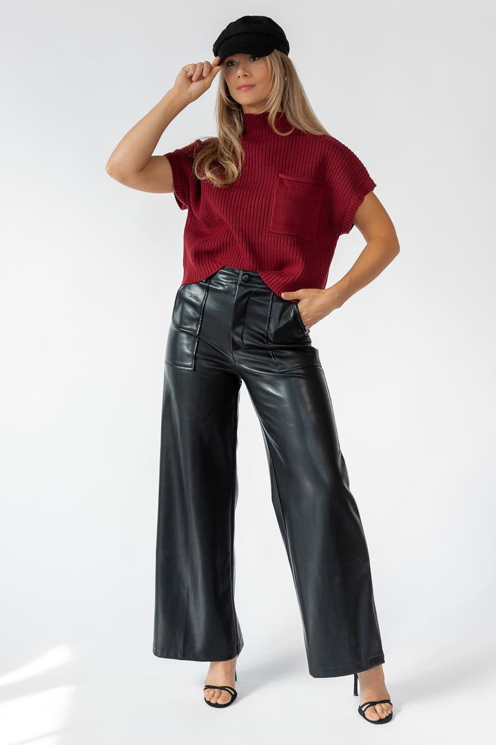 Joliet Ruby Pocket Cropped Sweater